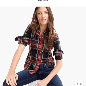 Tartan button down petite 4 curvy stretch